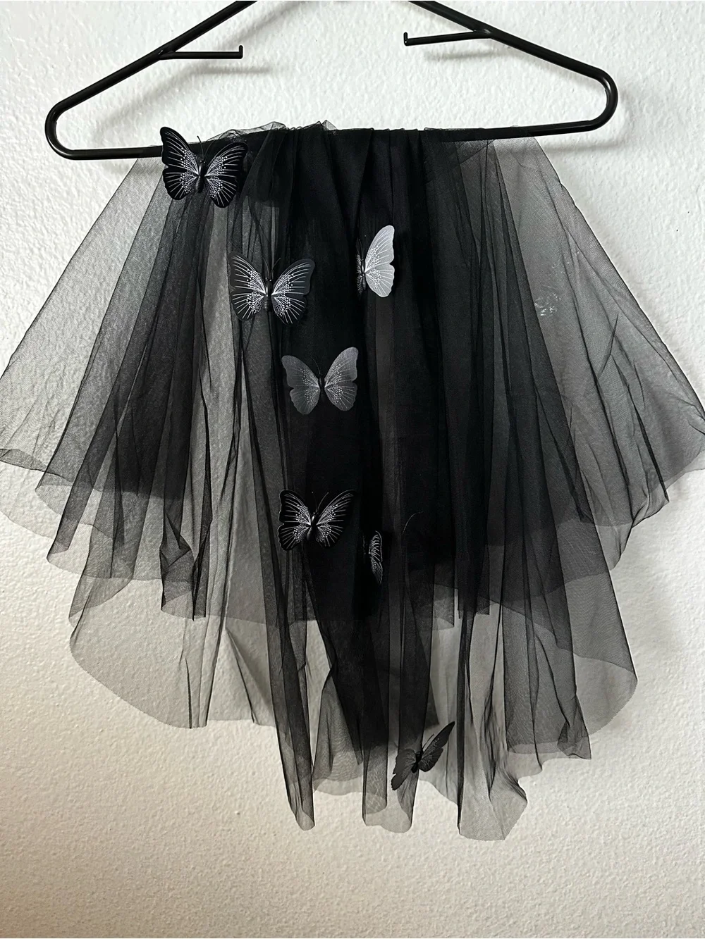 Black Butterfly Tulle With Butterfly Veil Halloween Gothic Theme Event